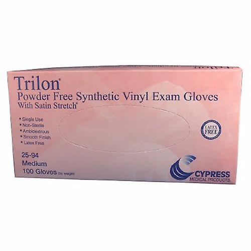 McKesson Exam Glove Trilon Medium NonSterile Vinyl Standard Cuff Length Smooth Clear Not Chemo Approved WITH, Box Of 100 (Pack of 1)