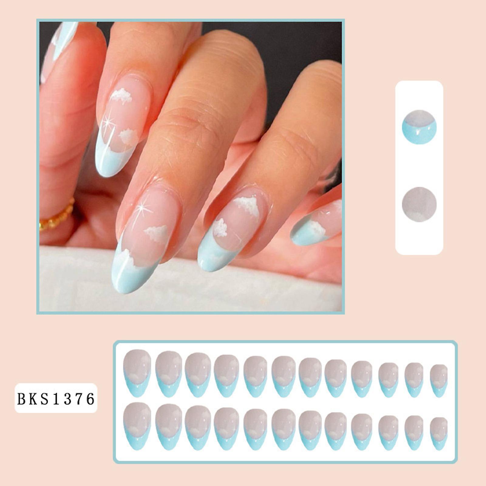 Cloudy Pattern False Nails Durable Never Splitting Fake Nails