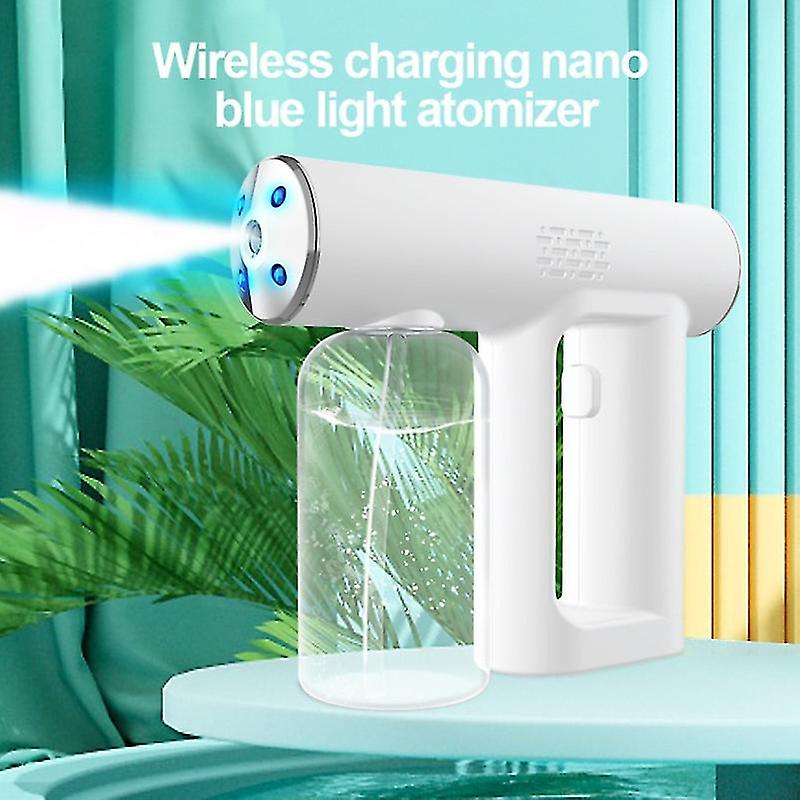 Elektrikli Dezenfektan Püskürtücü Mavi Işık Şarj Edilebilir Nano Buhar Su Püskürtme Tabancası Ev Dezenfeksiyon Makinesi Atomizer Yeni Atomizer