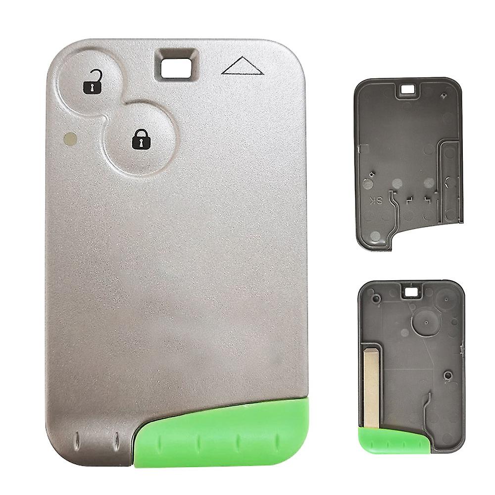 2 Button Remote Card Shell For Renault Laguna Card Key Shell Case With Grey/green Blade