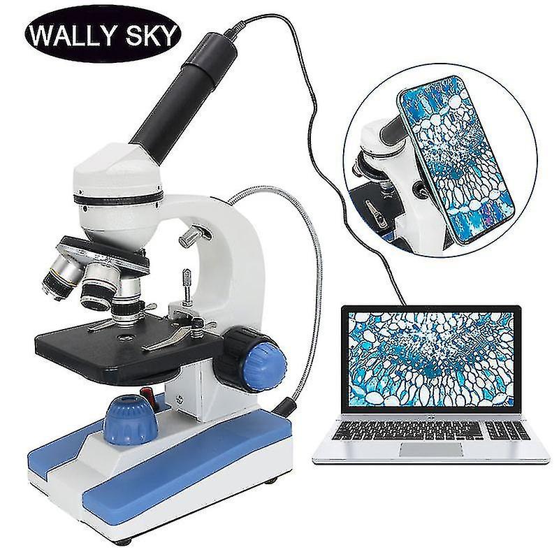 Digital Microscope 2000x Led Monocular Microscope Student Lab Biological Microscope 2.0mp Digital Camera Eyepiece 100 Pcs Slides