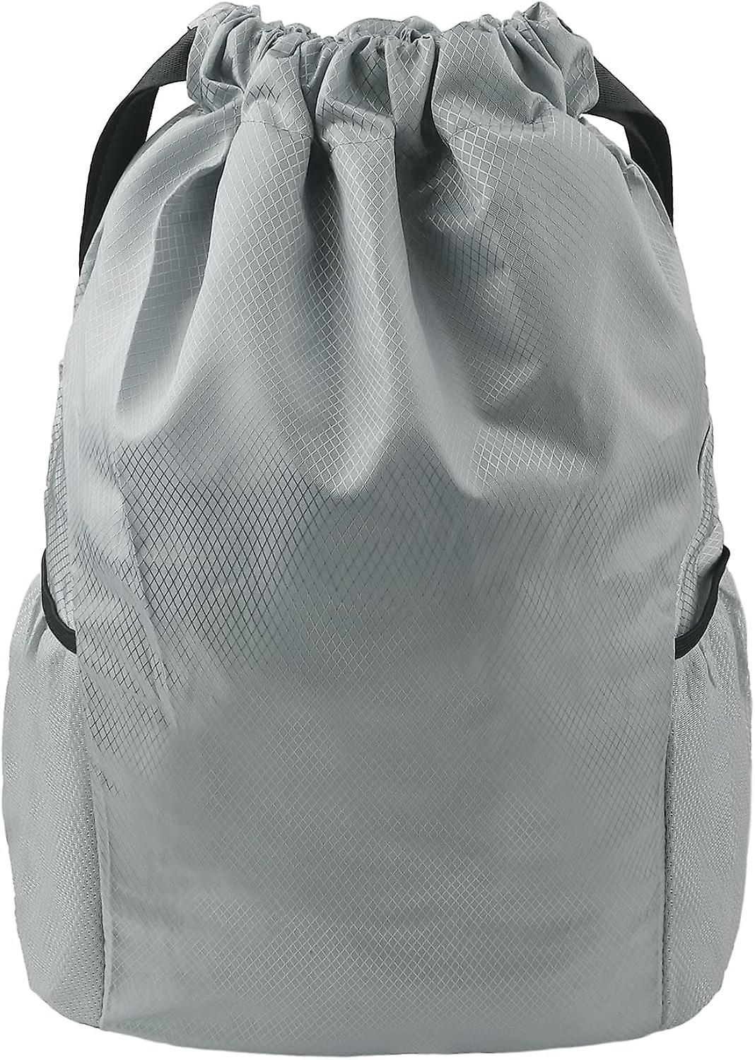 Large Drawstring Gym Bag - Waterproof Sports Backpack With Side Pockets
