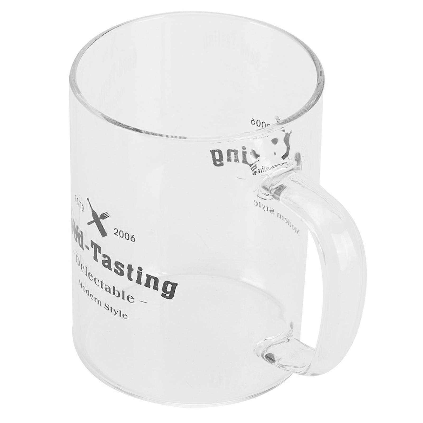 Transparent Milk Cup Glass Coffee Drink Cup with Handle for Table Kitchen Drinks