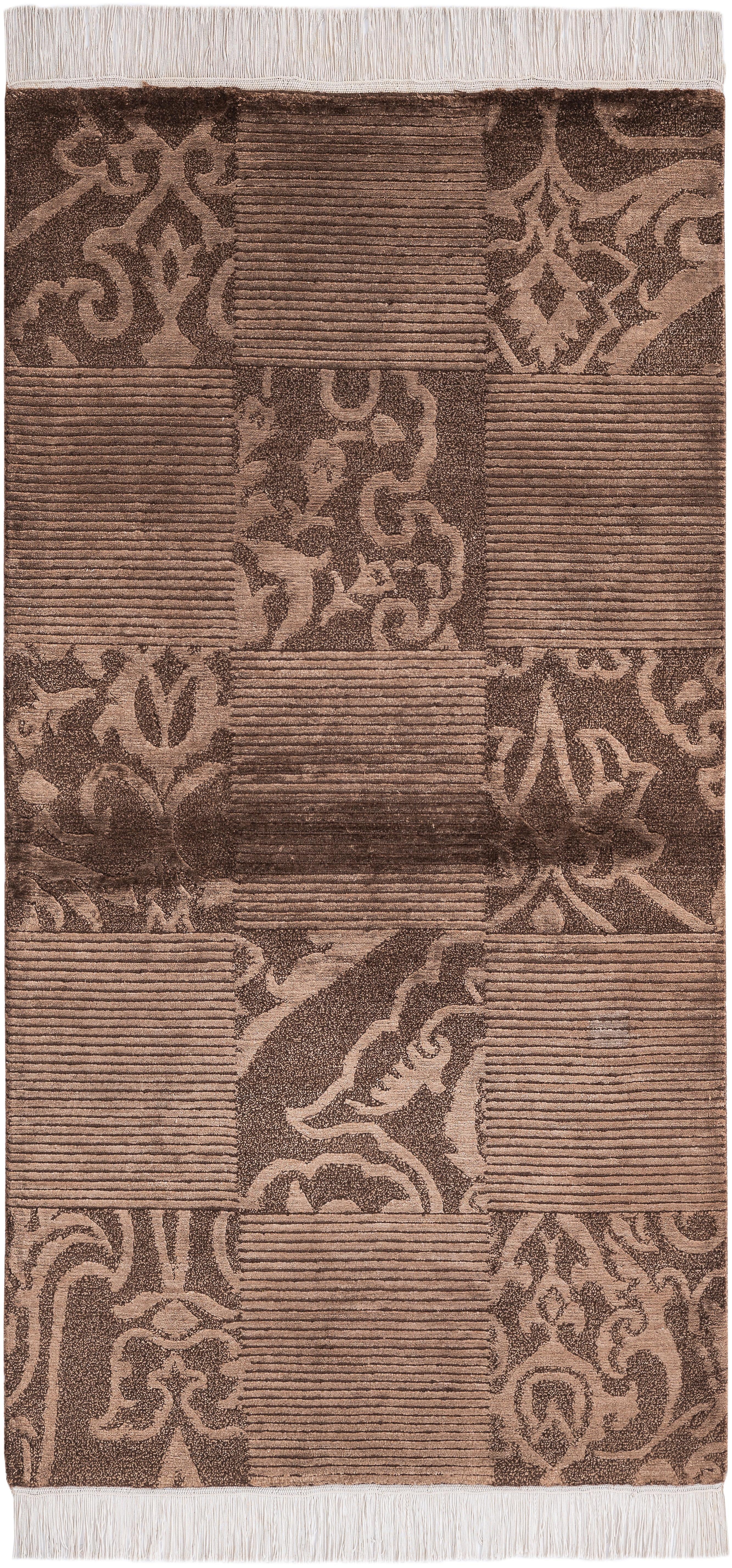 Hadorn Darya-Indian 79x152 配深棕色手摇织机印度地毯