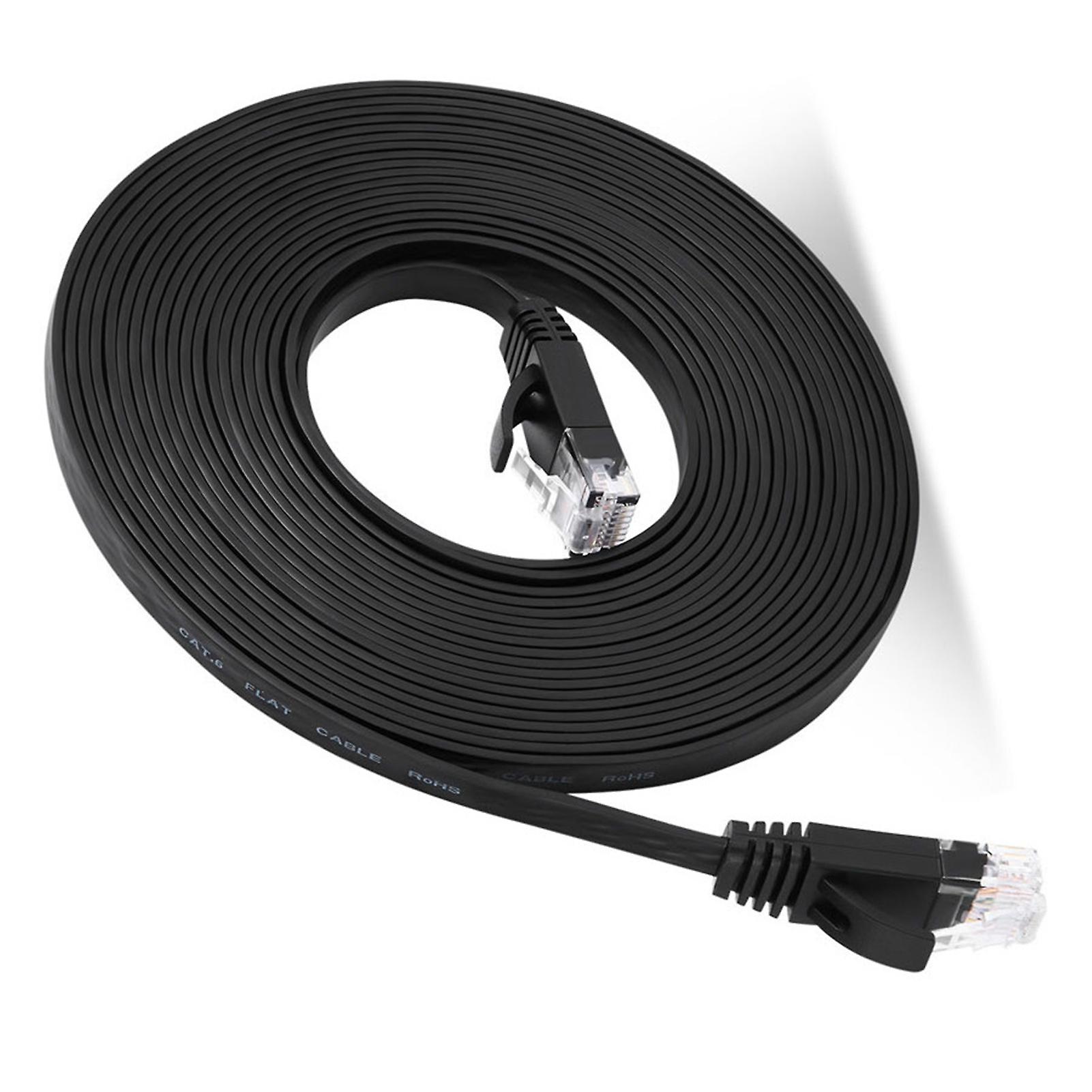 1000Mbps Gigabit Network Cable 98ft RJ45 Port CAT6 Network Cable Ethernet Cable for Routers Computers Black