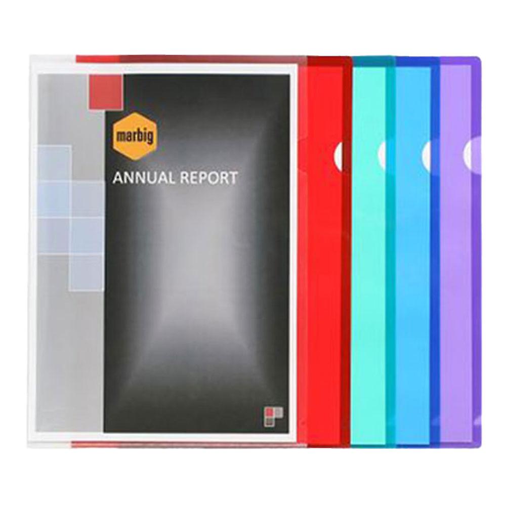 Marbig A4 Mixed Colors Letter File Ultra Thick Smooth Quality Finish Pack of 10