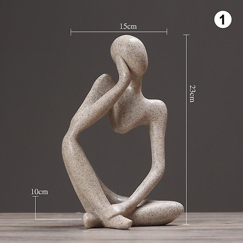 The Thinker Figures Statue Abstract Resin Sculptures Mini Art Decorative for Office Bookshelf Modern