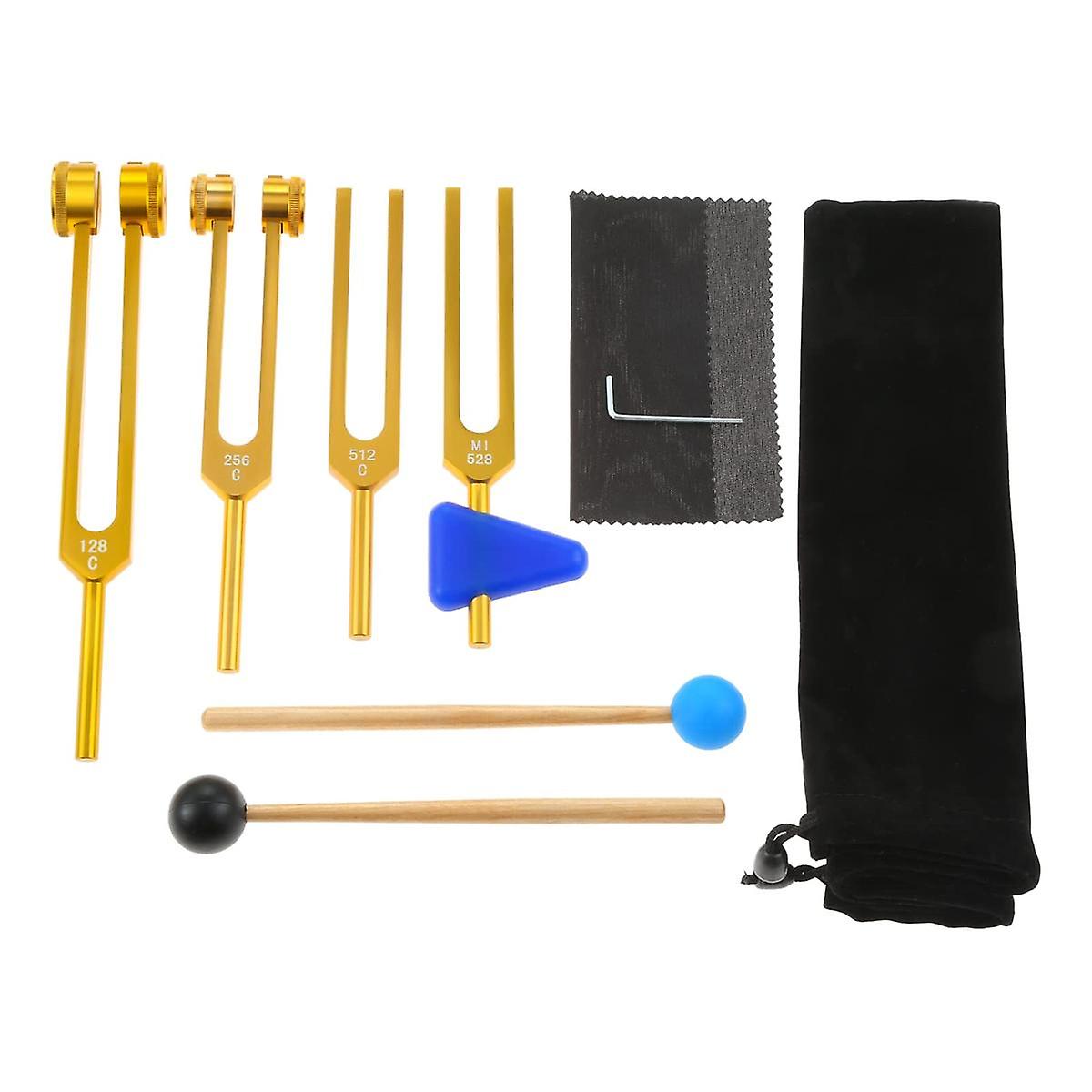 Tuning Fork 128Hz 256Hz 512Hz 528Hz Set for Sound Healing, Musical Instrument, Therapy, Sound Vibra