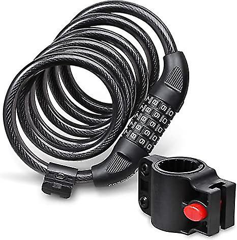 Bicycle Lock Cable (6 Feet),heavy Duty 5-digit Self Coiling Resettable Combination Code, Bicycle Chain Flexible Steel Security Cable Lock With Bike Mo