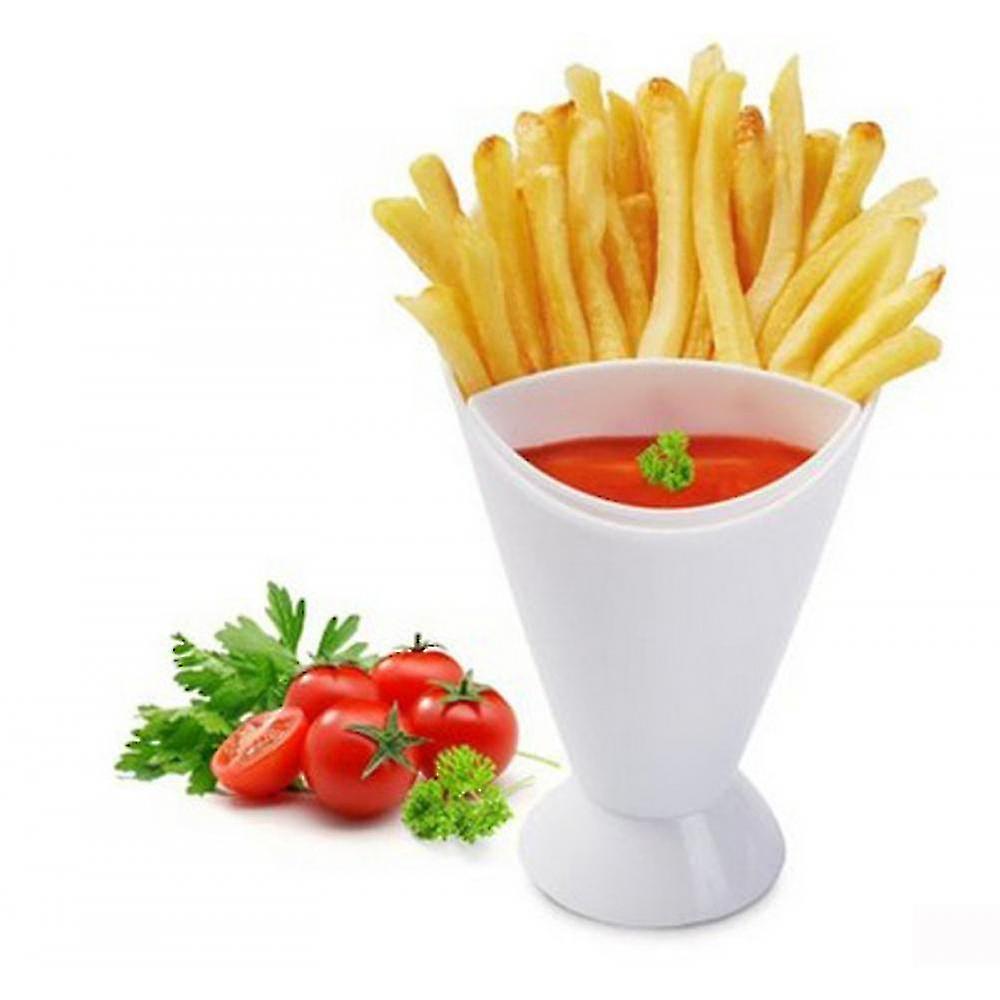 Cookware Sets Home Kitchen Potato Tool Tableware 2 In 1 French Fry Cone With Dipping Cup