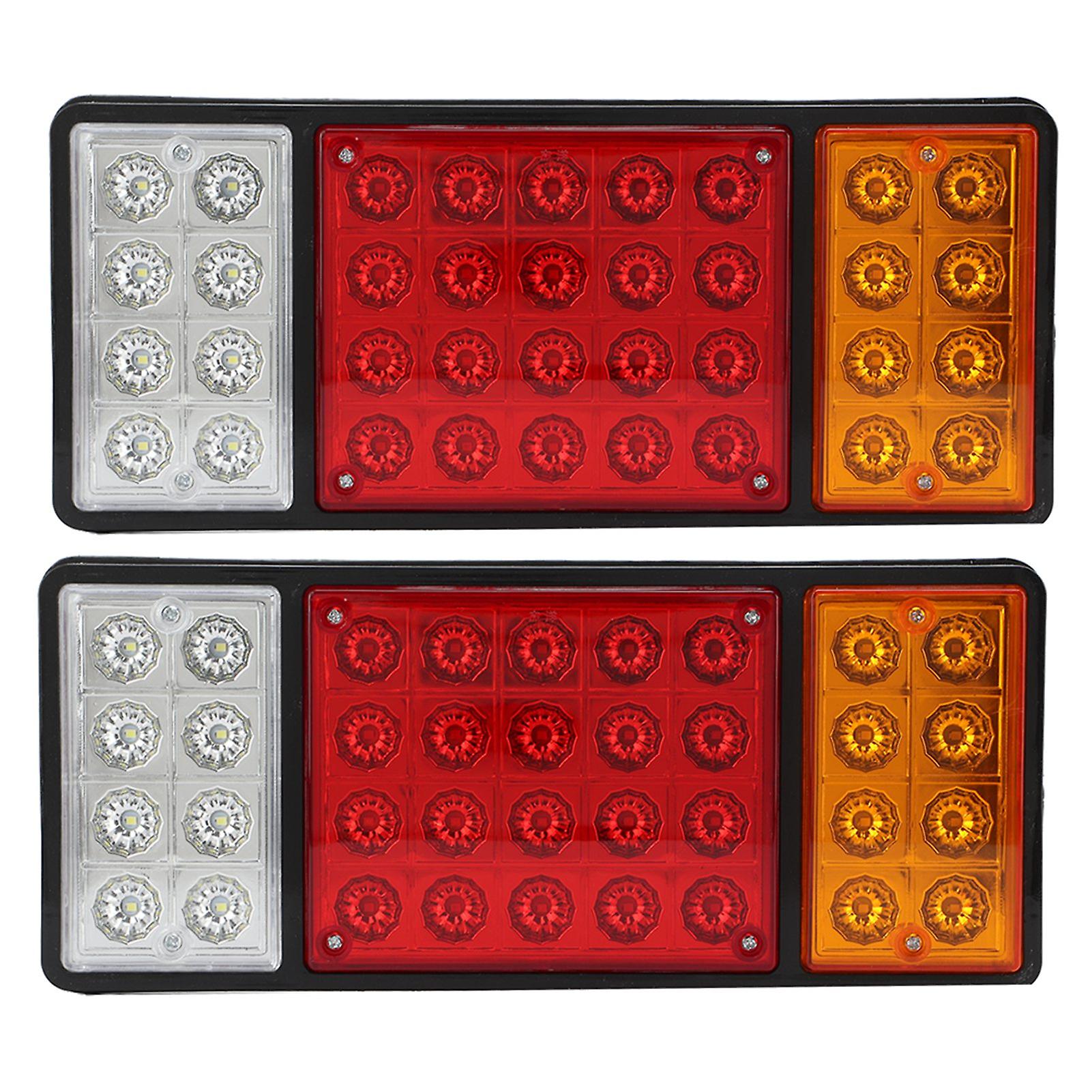 2 Pcs Rear Tail Lights 12V 36 LED High Visibility Signal Indicator Lamp for Caravan Truck