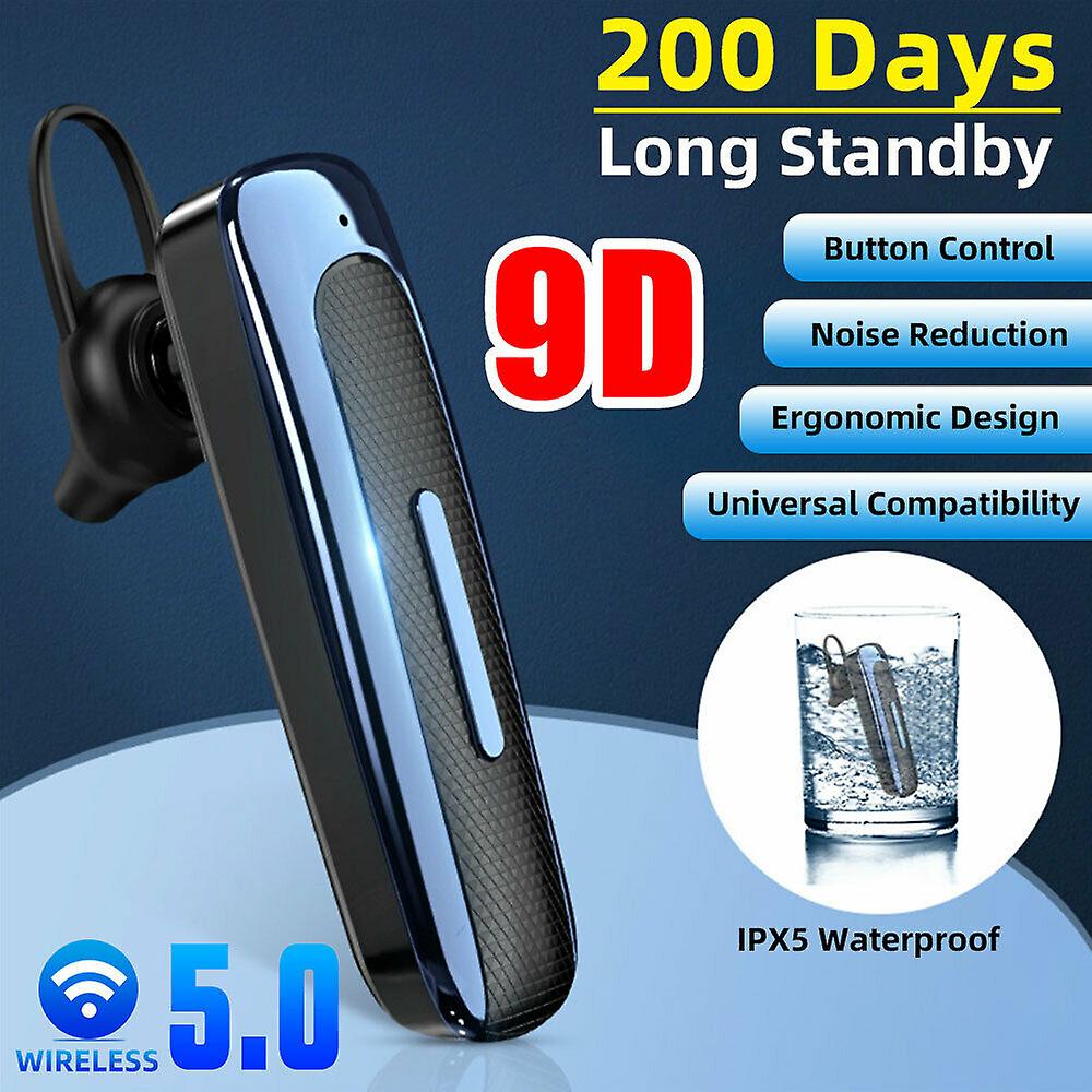Bluetooth 5.0 Earpiece Driving Trucker Wireless Headset Earbuds Noise Cancelling