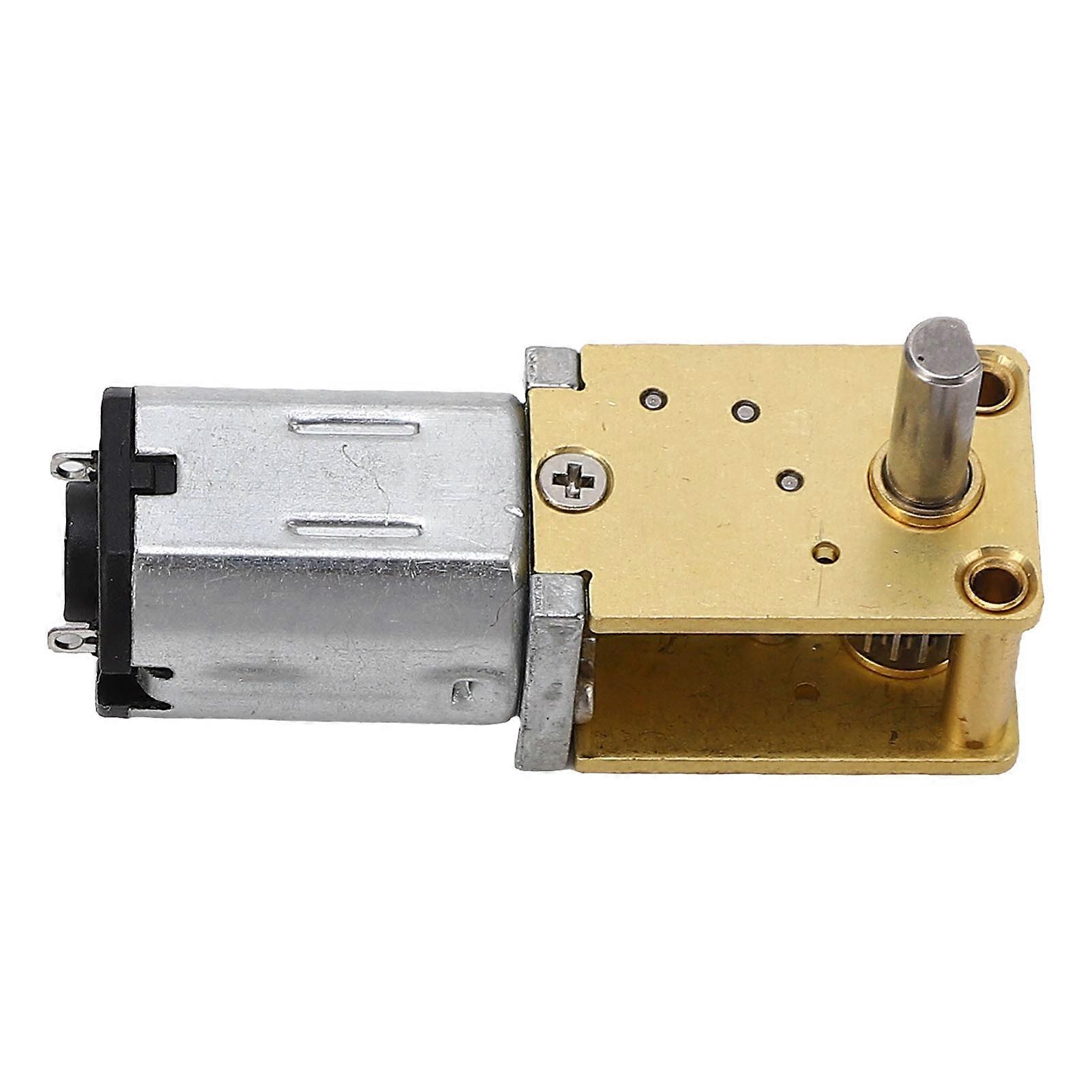 DC6V Single Shaft Worm Gear Motor with Fixing Base Micro DC Gear Brush Speed Reduction Motor 68RMP(1:118 Reduction Ratio) 