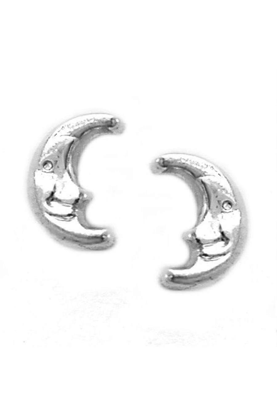 Earrings Lune With Face Silver 925 - Gl90283