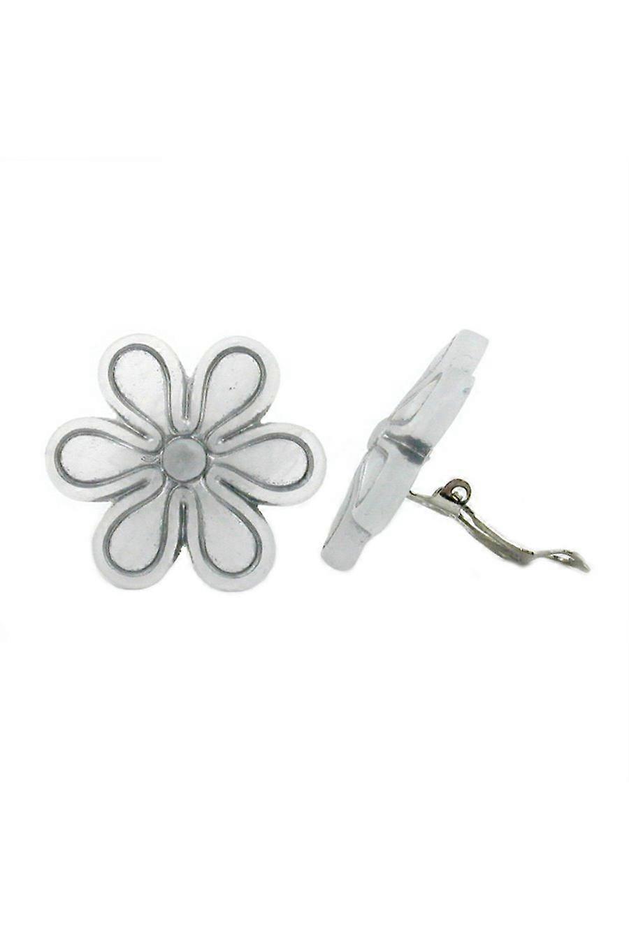 Clip-on Earring Flower Light Grey - Gl07036