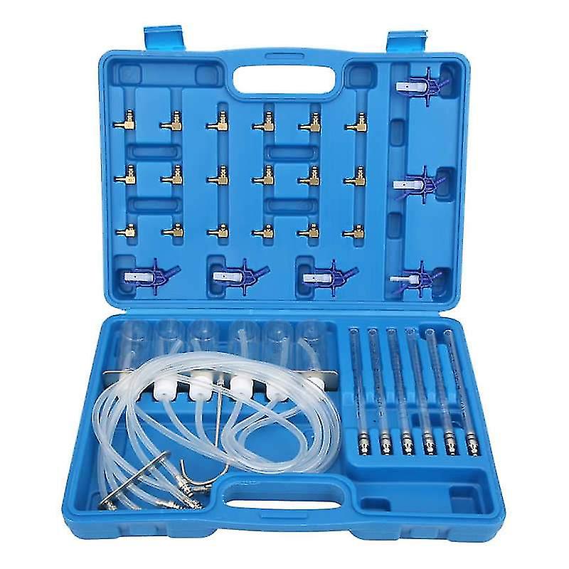 Diesel Flow Meter Adapter Set 6-cylinder Injector Detector Common Rail Leak Off Test Kit Flowmeter