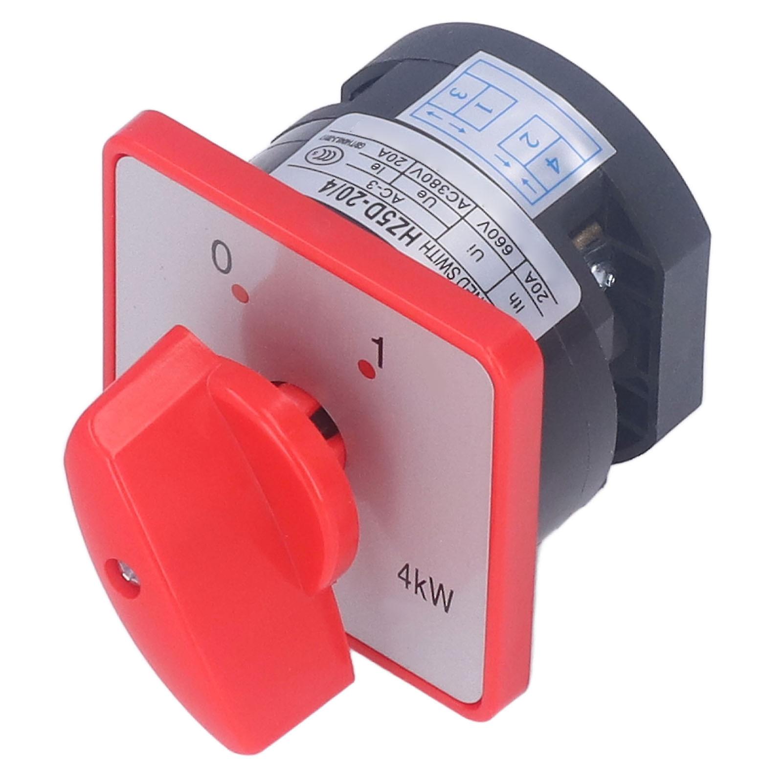 BERM Changeover Switch Rotary Knob 1 Pole 2 Position Accessory for Power Control AC 380V 