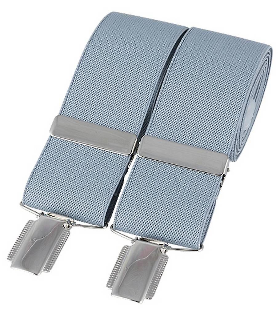 David Van Hagen Plain 35mm Clip Braces - Grey/Silver