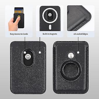 Magsafe Card Wallet for iPhone 12/13 Series - Magnetic Leather Wallet with Airtag Pocket