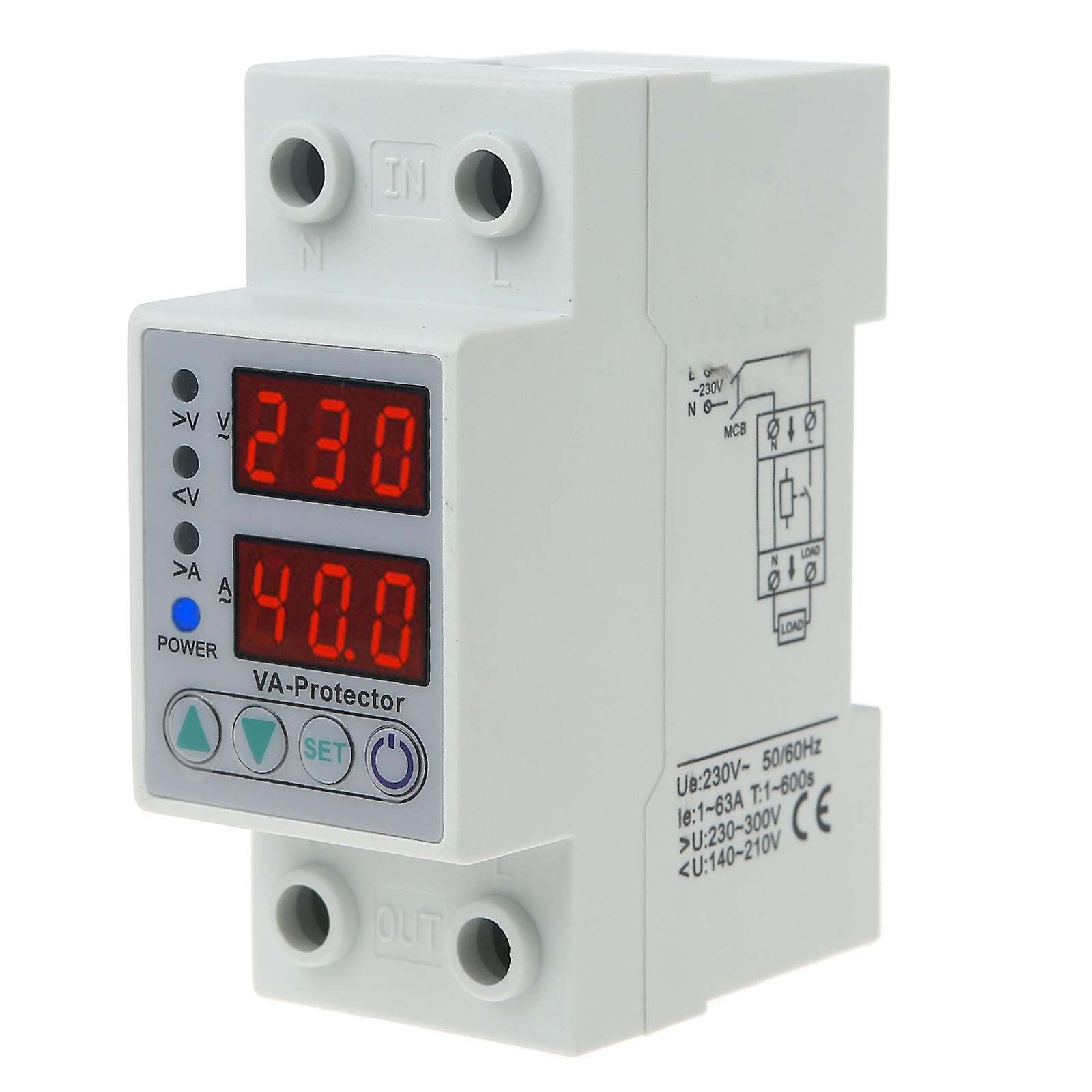 Upgraded Adjustable Over Voltage & Under Voltage Protective Device TRMS 63A