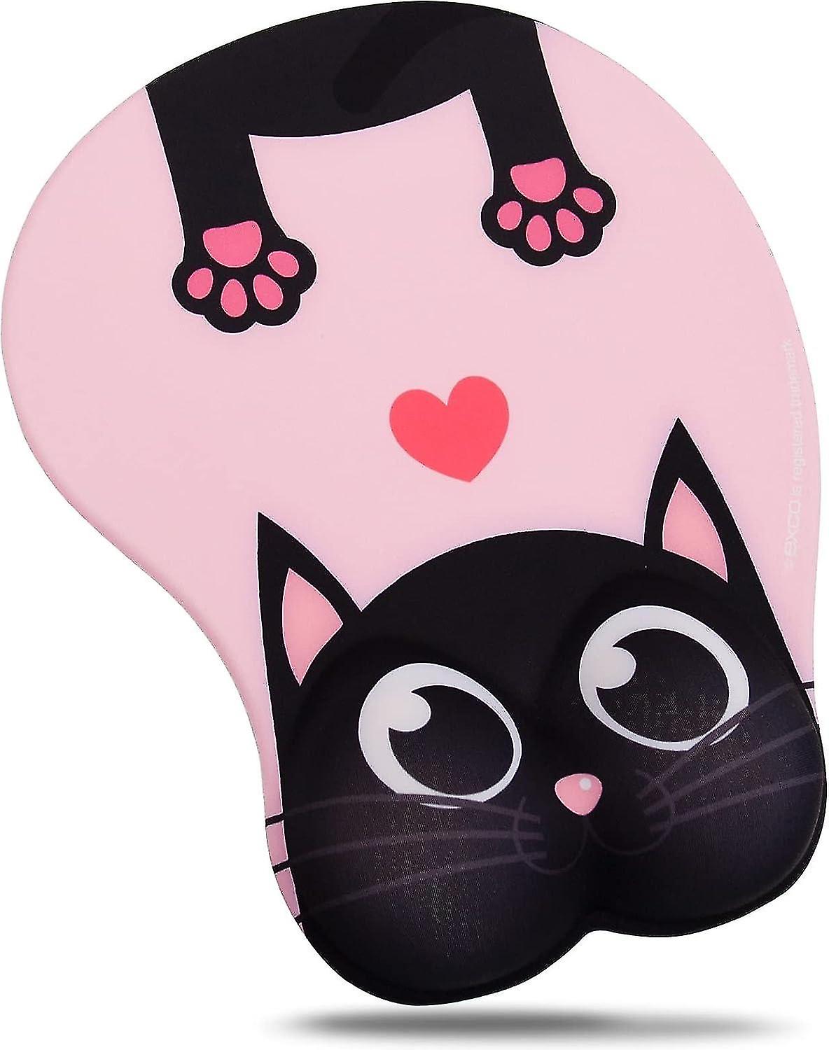 Wrist Rest Gel RIST Mouse Support Cute Pink Cat Pad