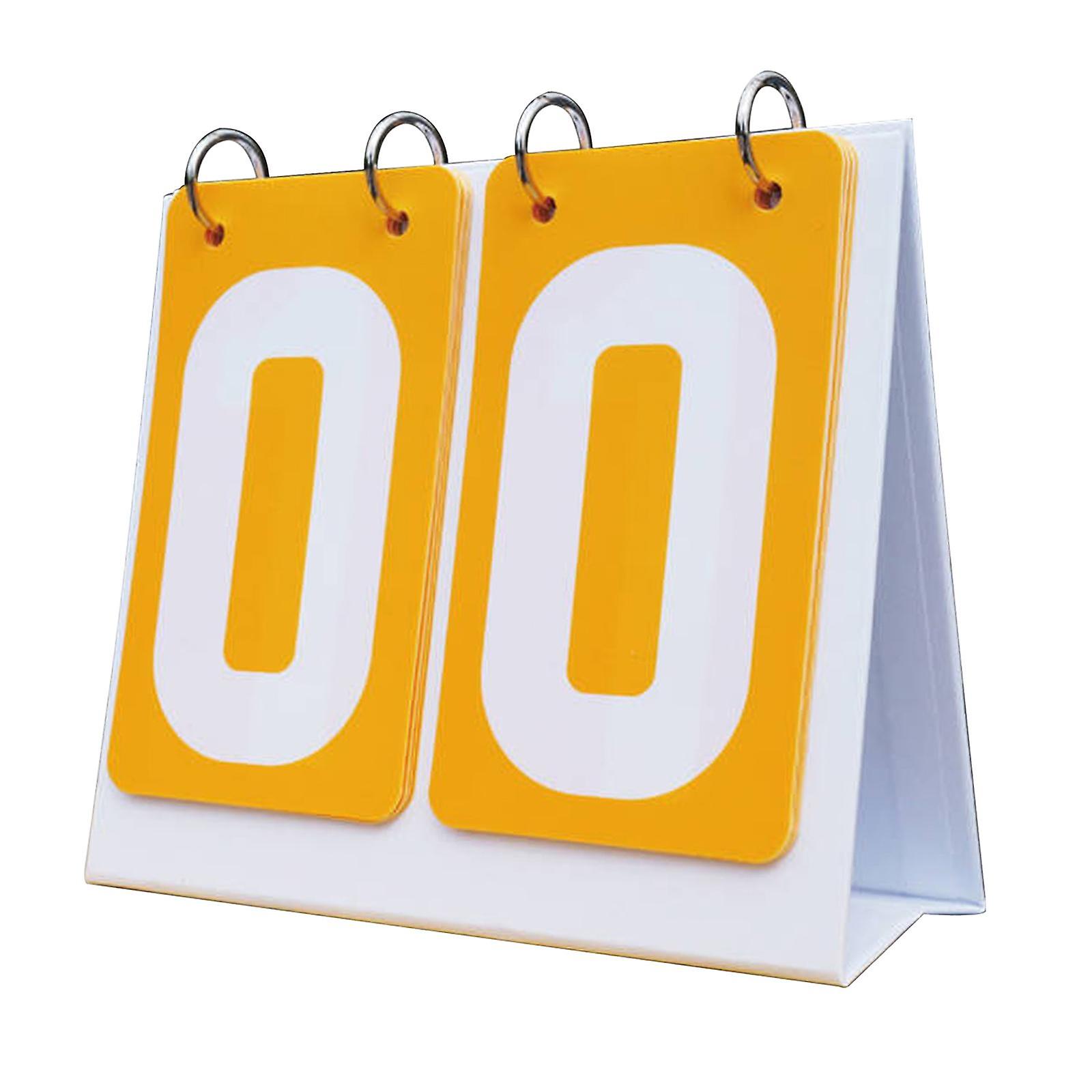 Sports Scoreboard 2 digits Tabletop Score Flipper for Basketball Tennis Ball Yellow