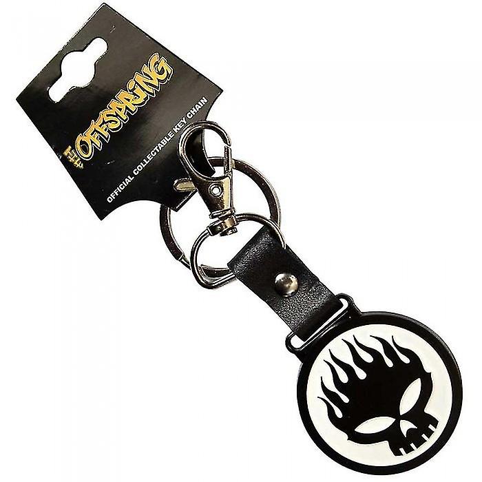 The Offspring Skull Leather Strap Keyring