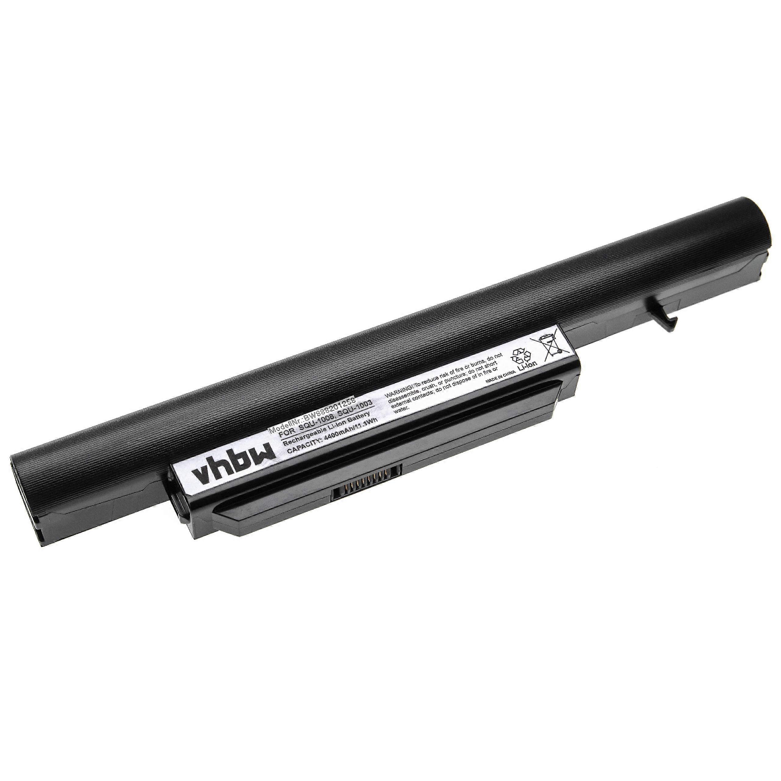 Batterie de remplacement vhbw pour Hasee CQB916, CQB913, CQB917, SQU-1003, SQU-1002, SW6-3S2P-5200, SQU-1008 pour ordinateur portable (4400 mAh, 11,1 V, Li-Ion)