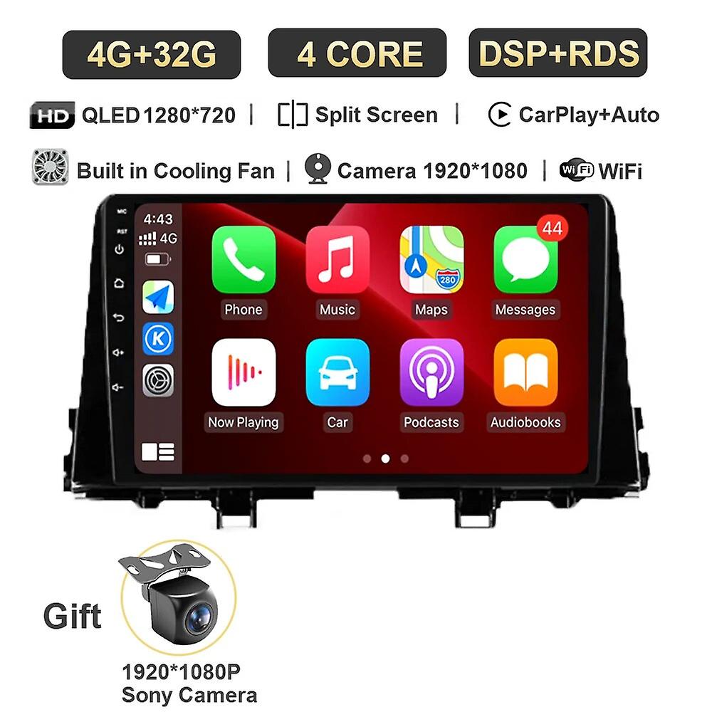 9inch Android 13 Car Radio Carplay For Kia Morning Picanto 2017-2020 Qled Multimedia Player With 4g Dsp 1din Auto Gps Navigation