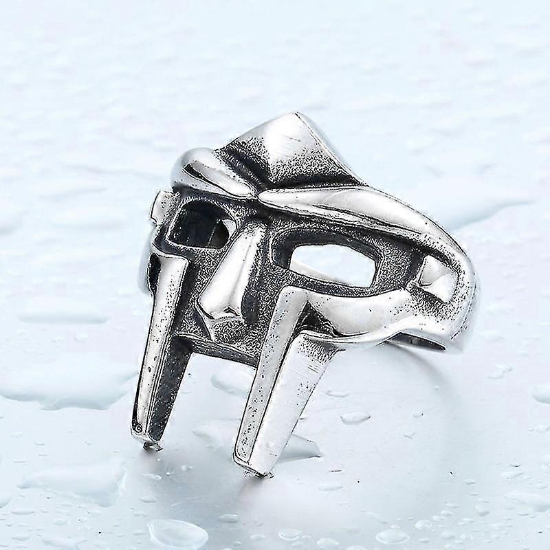 Doom Mask Gladiator Style Ring Métal Argent Inox Taille 7-14