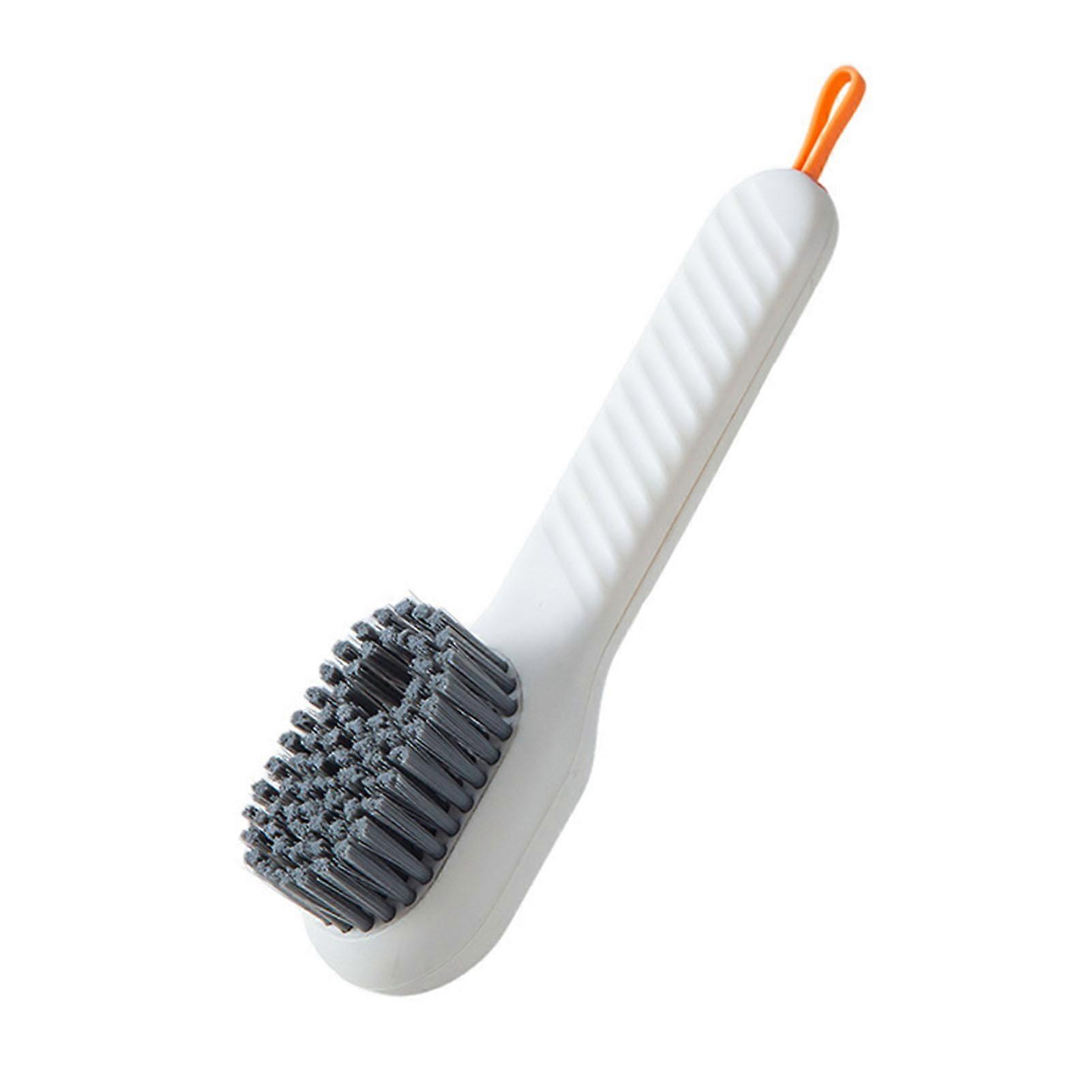 Liquid Adding Cleaning Brush Multifunctional Shoe Brush With Liquid Box For Laundry Clothes Scrubbing Stain Removing White