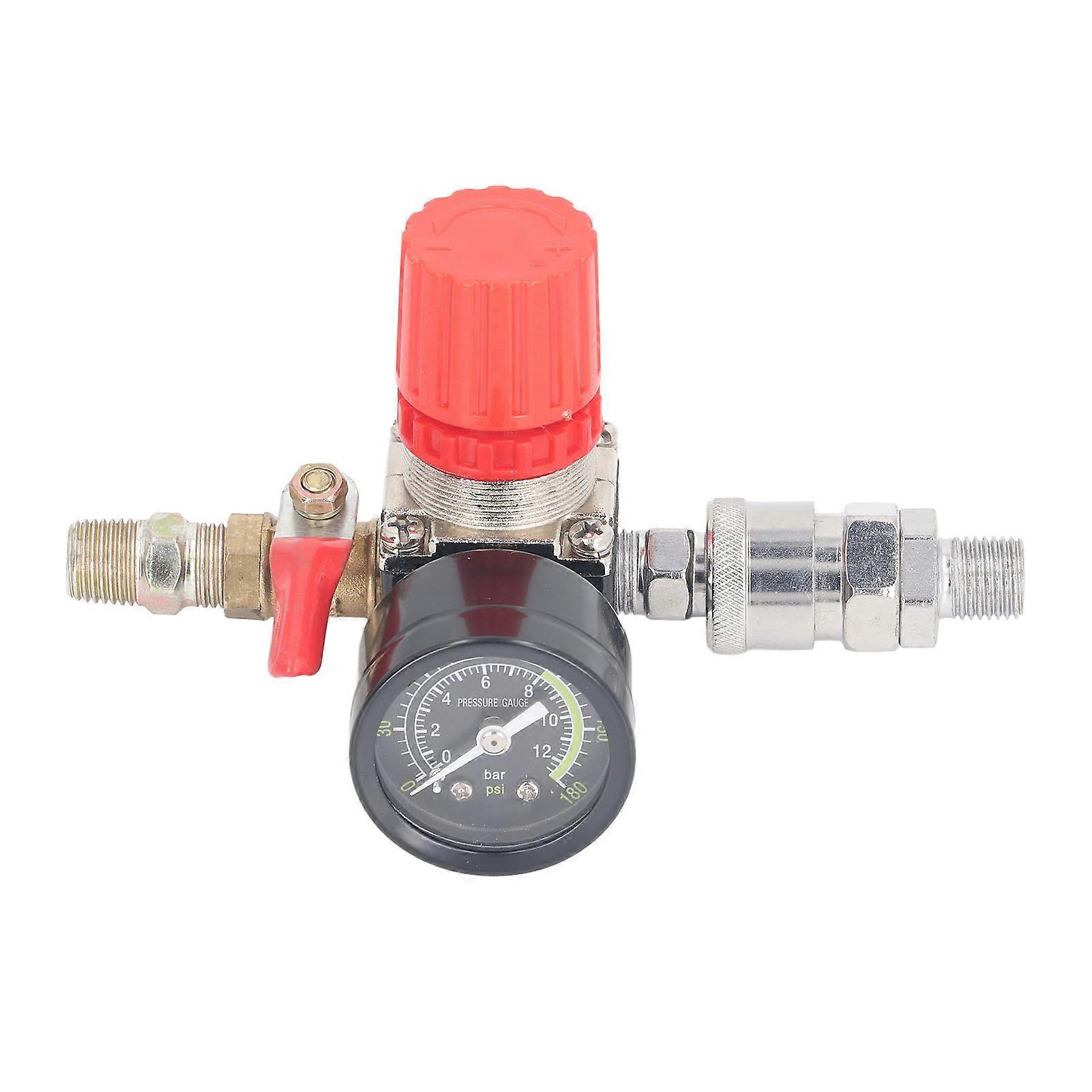 Air Compressor Regulator 0180 PSI Pressure Controller 1/4in with Gauge Valve for Control