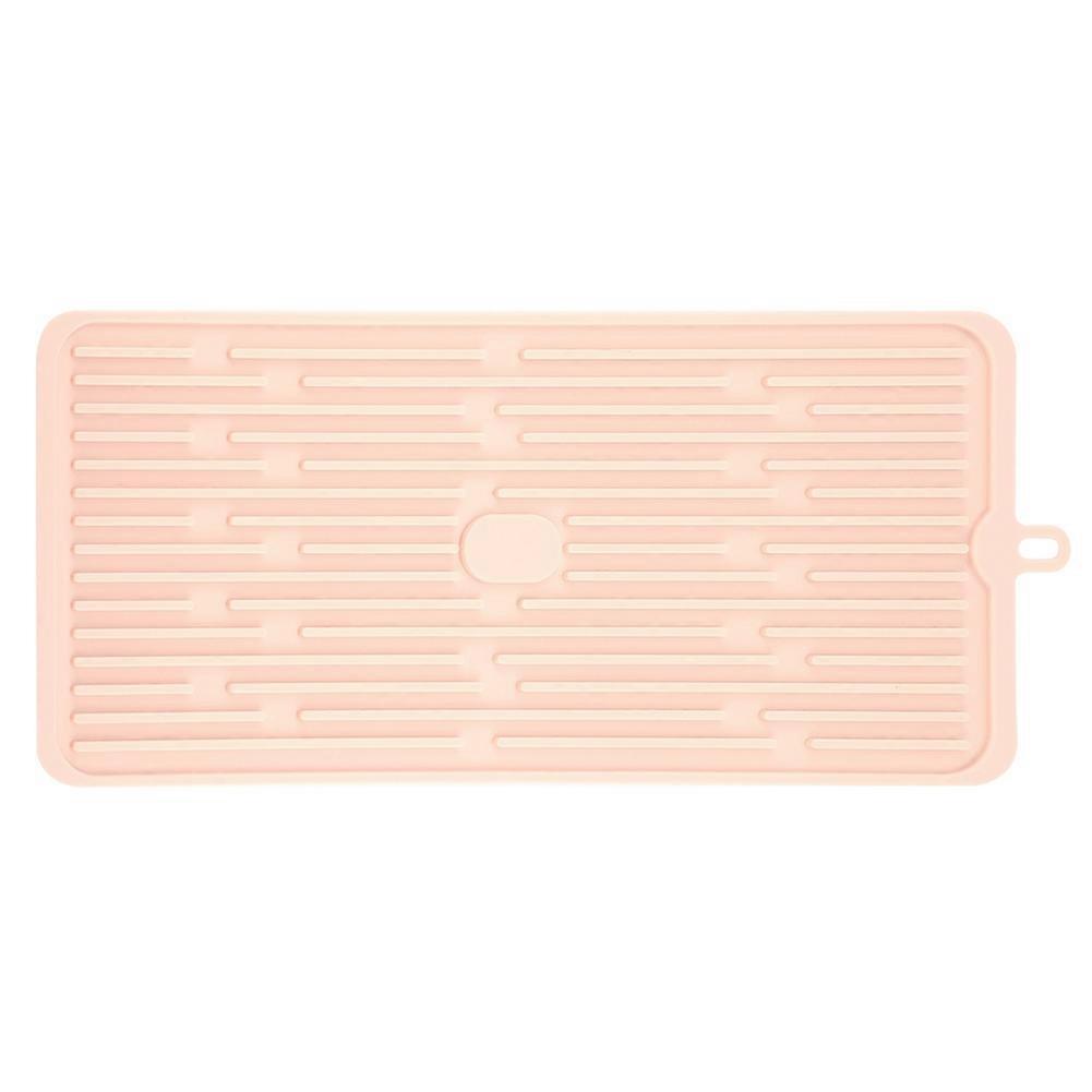 Silicone Kitchen Draining Mat Wine Glasses Tableware Drying Mat Foldable Non-slip Placemat Pink