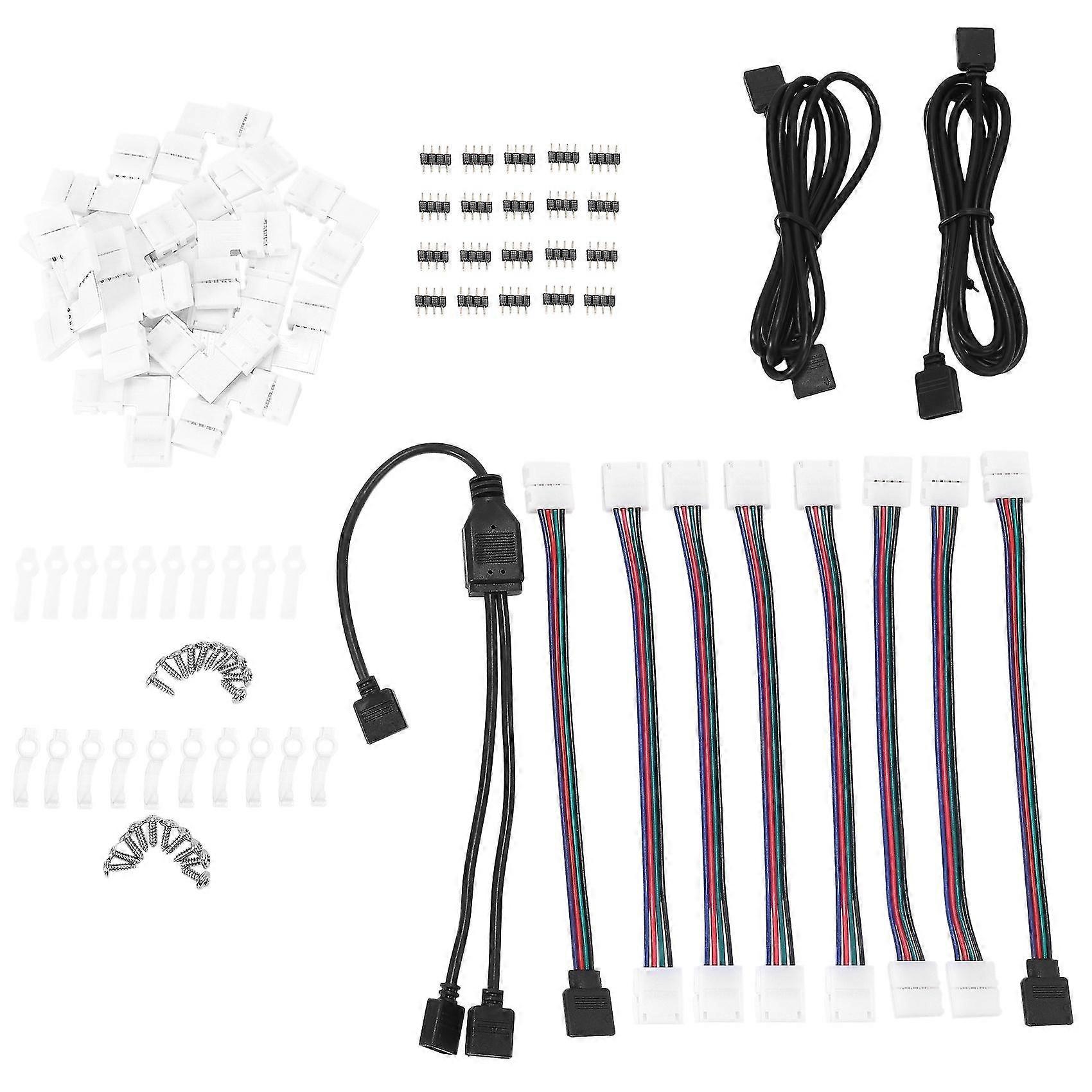 Led 5050 Connector Kit 10 Mm 4-pin, Including Most Solderless Connectors, Provides Most Parts For D
