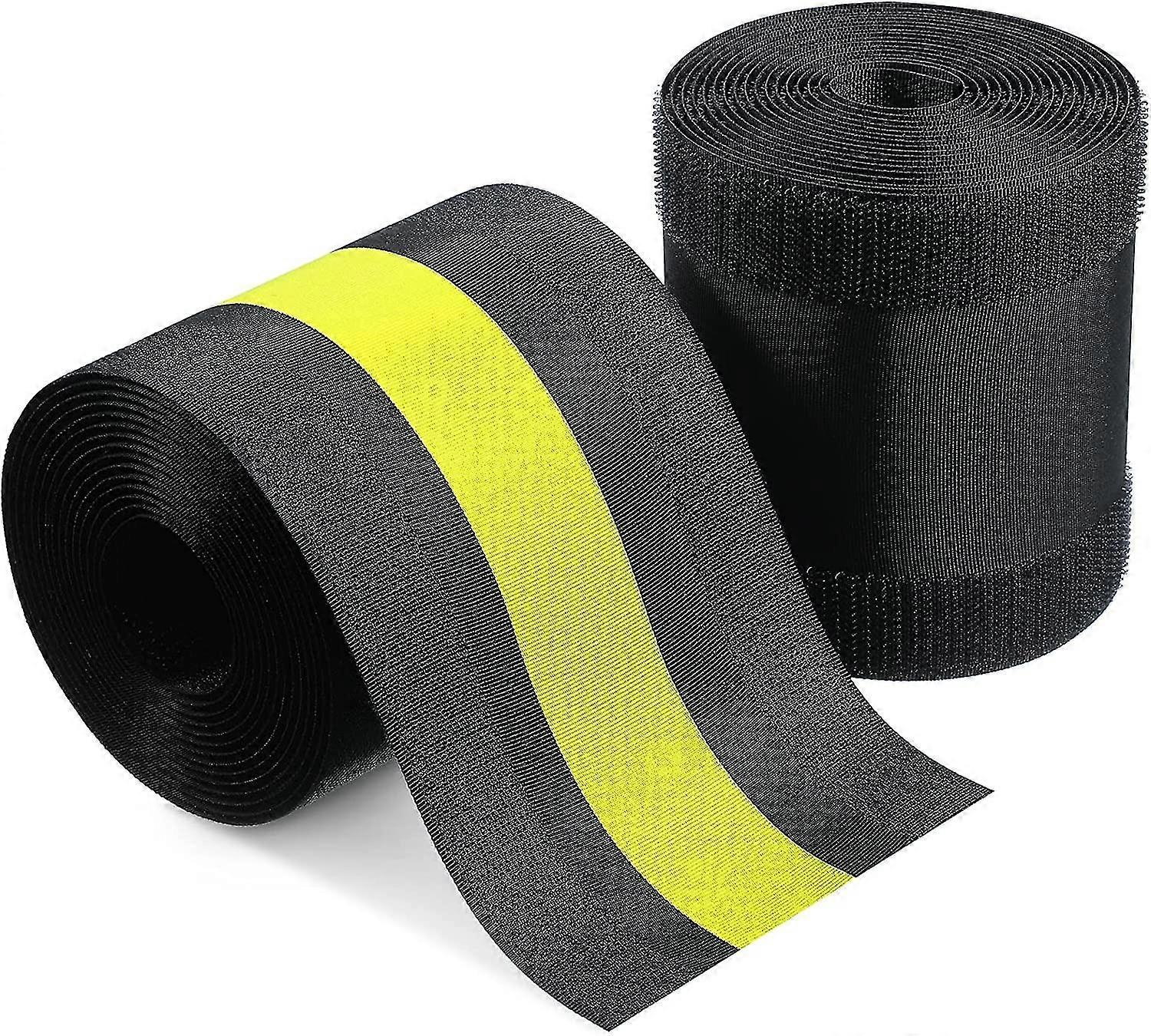 ケーブルグリップフロアケーブルカバーコードケーブルプロテクターケーブル管理商業オフィスカーペット専用(黒と黄色、2個)