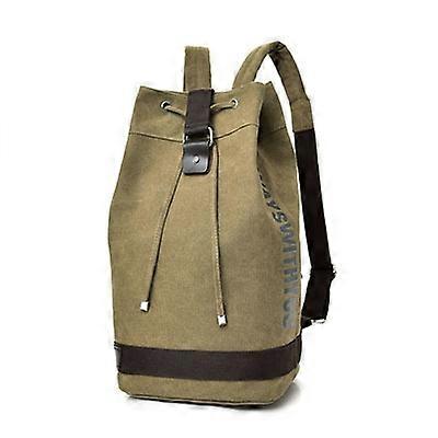 Casual Canvas Backpack Bucket Bag Small Khaki