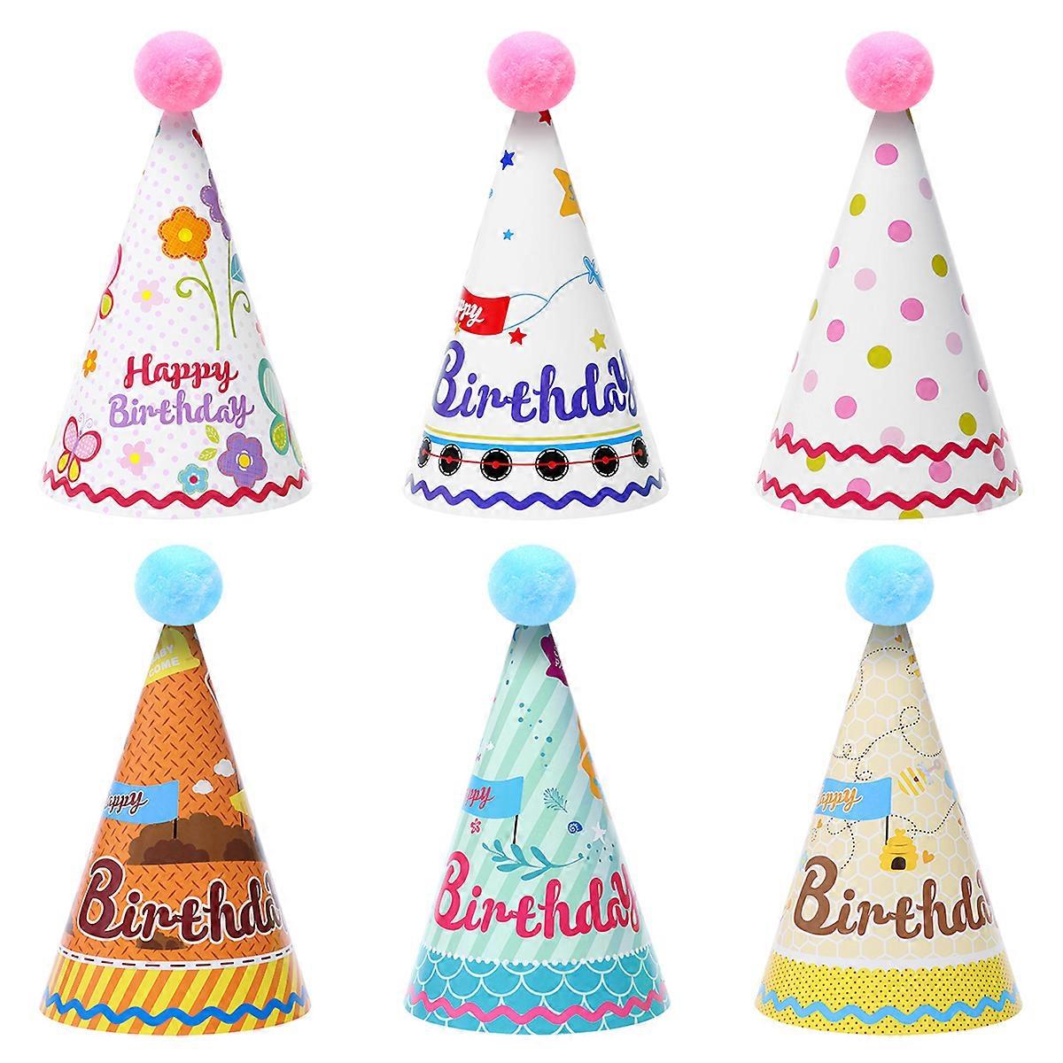 20pcs Birthday Party Cone Hat Set Creative Beautiful Decor for Child Kid Party (Random Pattern)