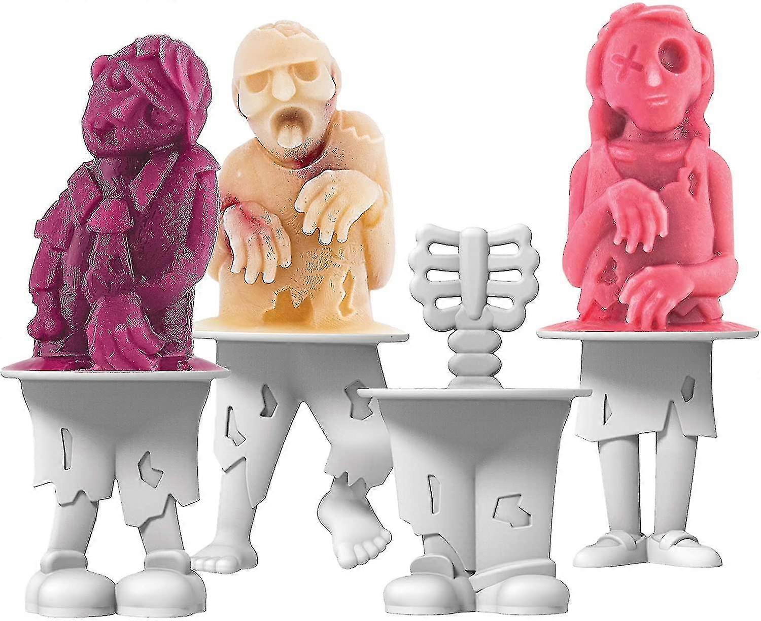 Zombies Ice Pop Malls Set 4 ijslollymakers met Sticks_Dec