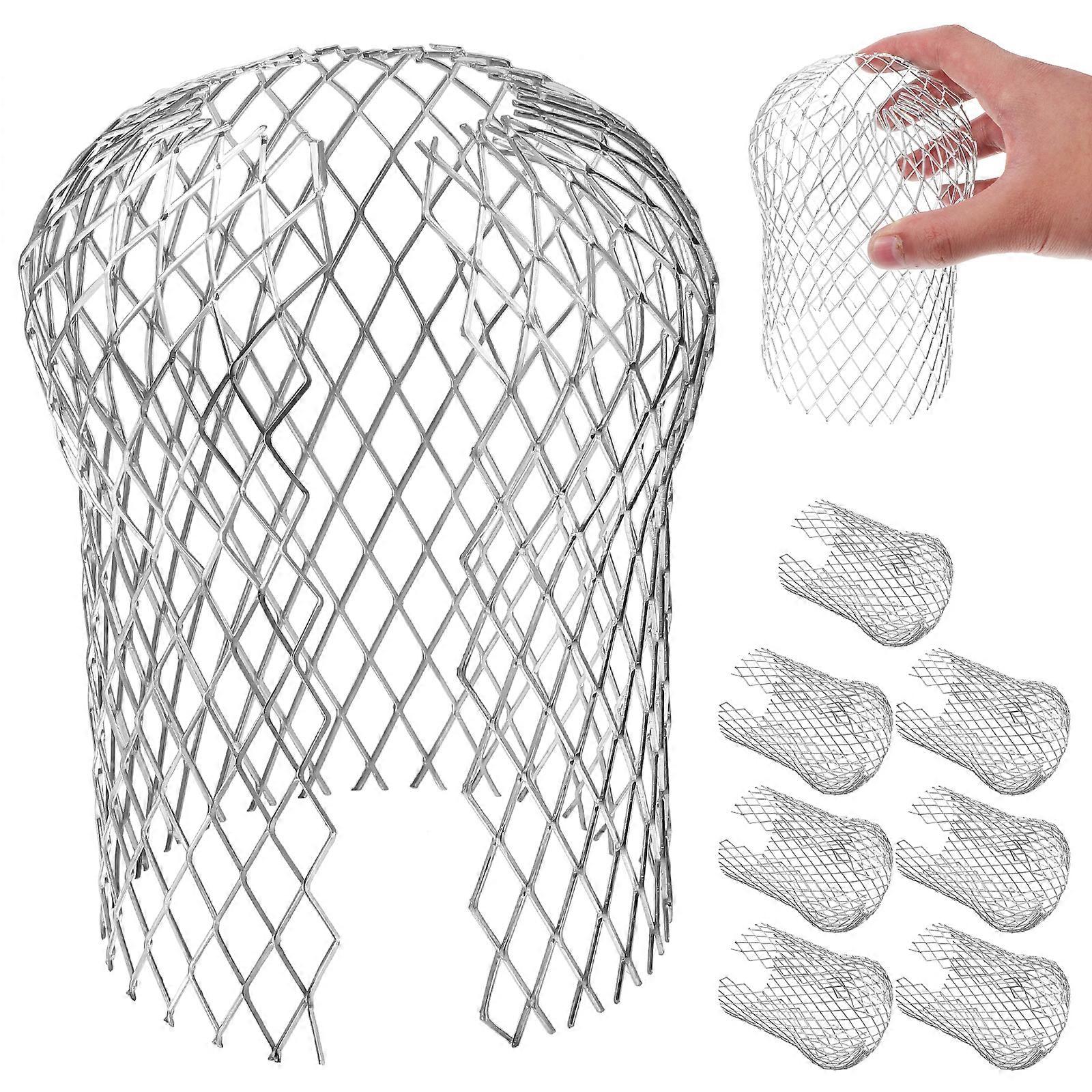 8 Pcs Gutter Guards Aluminum Downspout Guard Gutter Filter Mesh Leaf Guards
