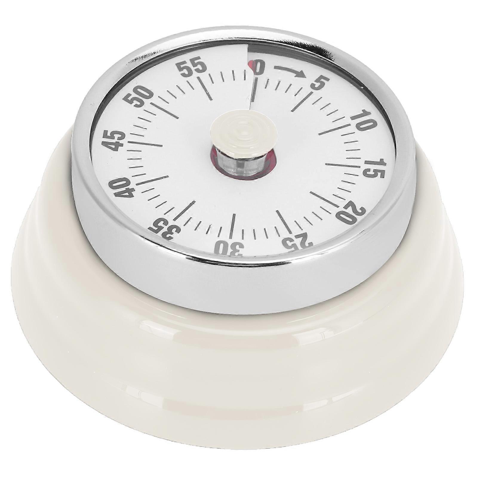 Magnetic Kitchen Timer Manual Mechanical Alarm Cooking Countdown Reminder for Time ManagementVisual Timer: White