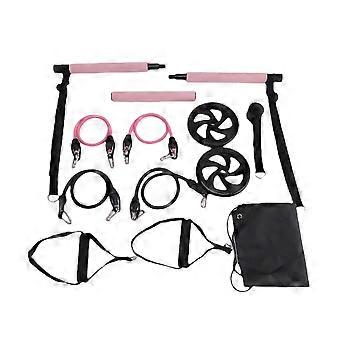 Pilates Bar Kit + Weerstandsbanden, Pilates Apparatuur Oefening Bar met Ab Roller, Draagbare Home Gym Y