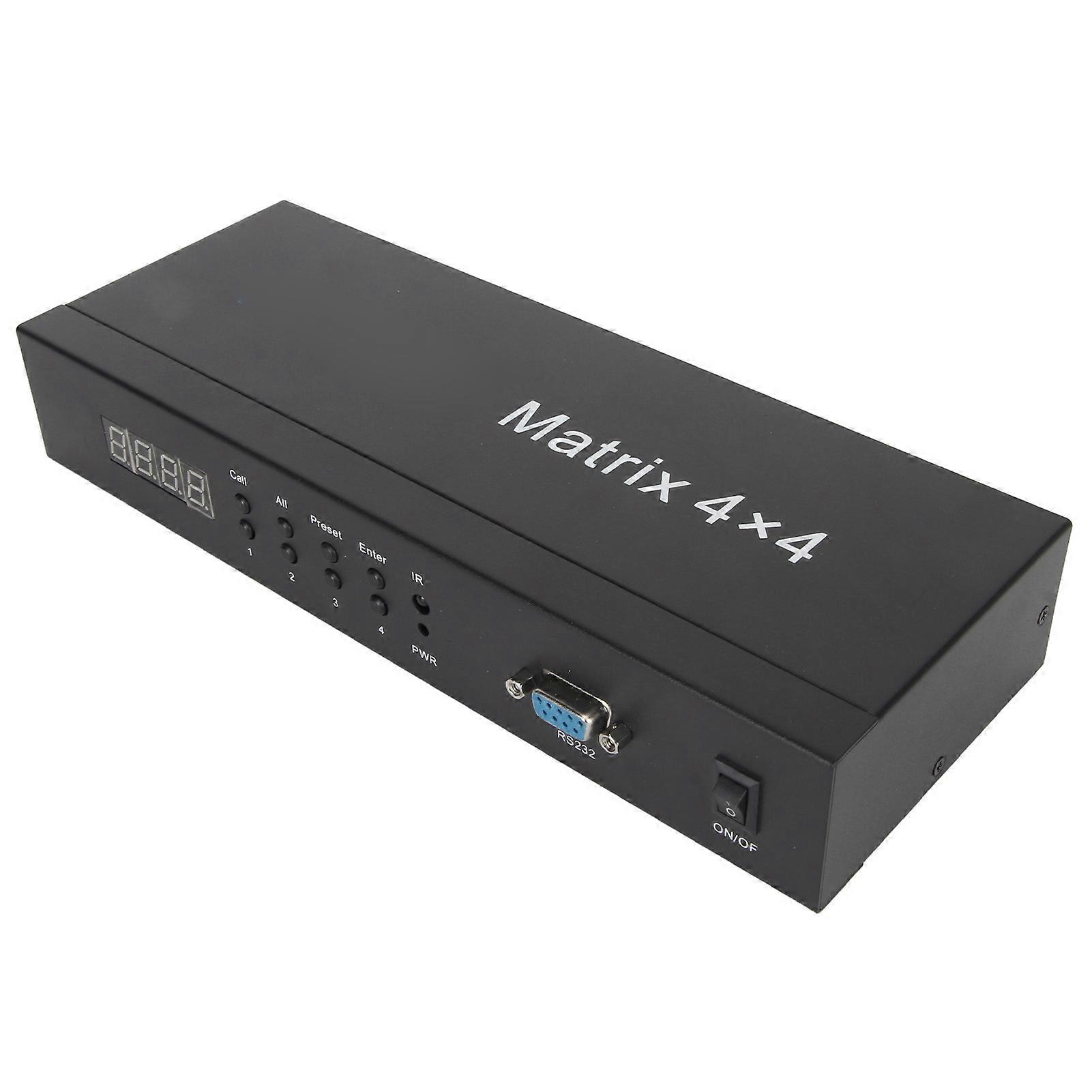 HD Multimedia Interface Switcher 4 In 4 Out 4k 30Hz Video Switcher mit Fernbedienung 100240V EU-Stecker