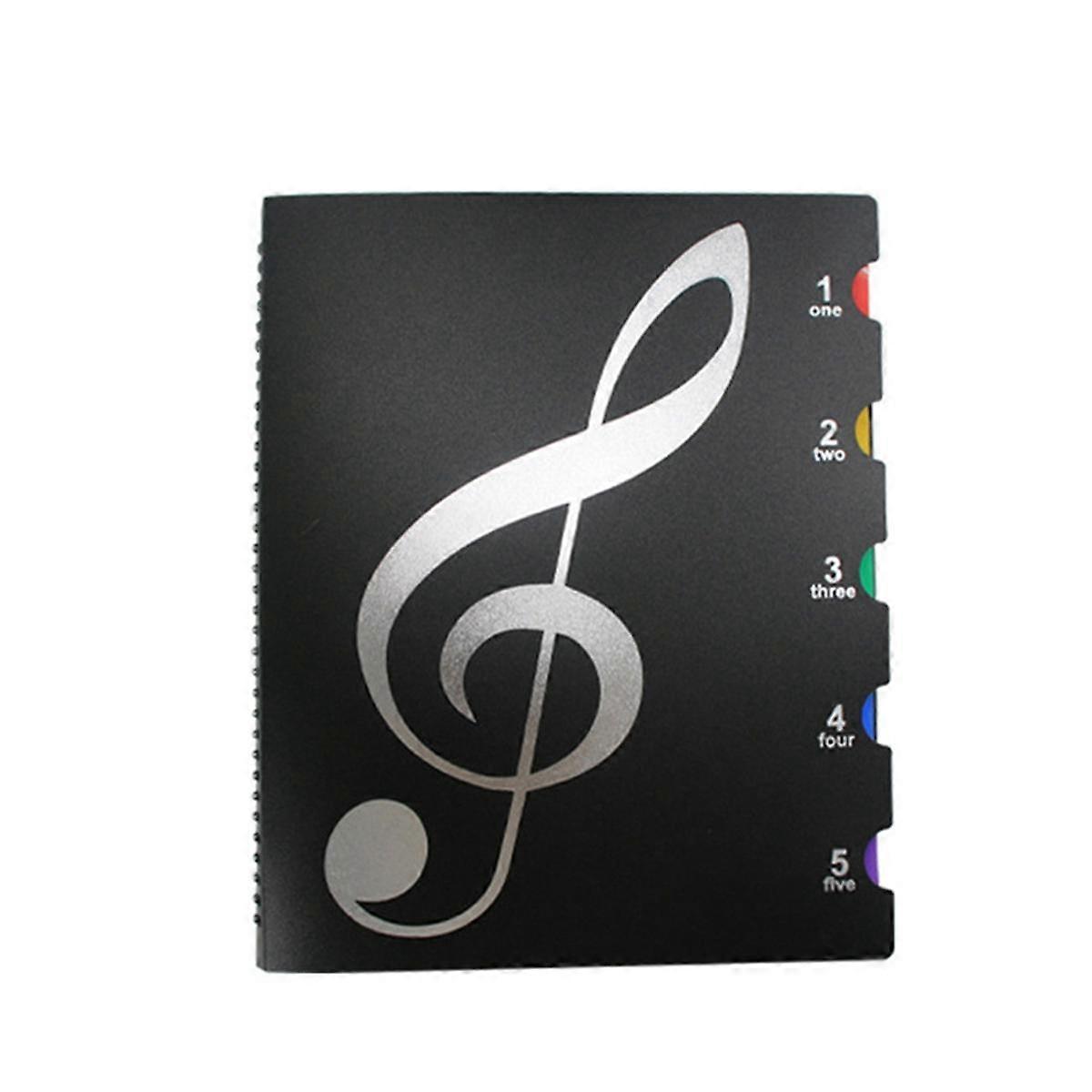 Sheet Music Folder, 60 Pages, Sheet Music/Holder,Black music folder