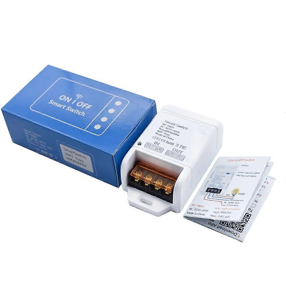 Tuya Smart Life Wifi Smart Light Switch Wifi Module 1CH AC 85-265V Jog Receiver 30A Relay Work With Alexa Google Home