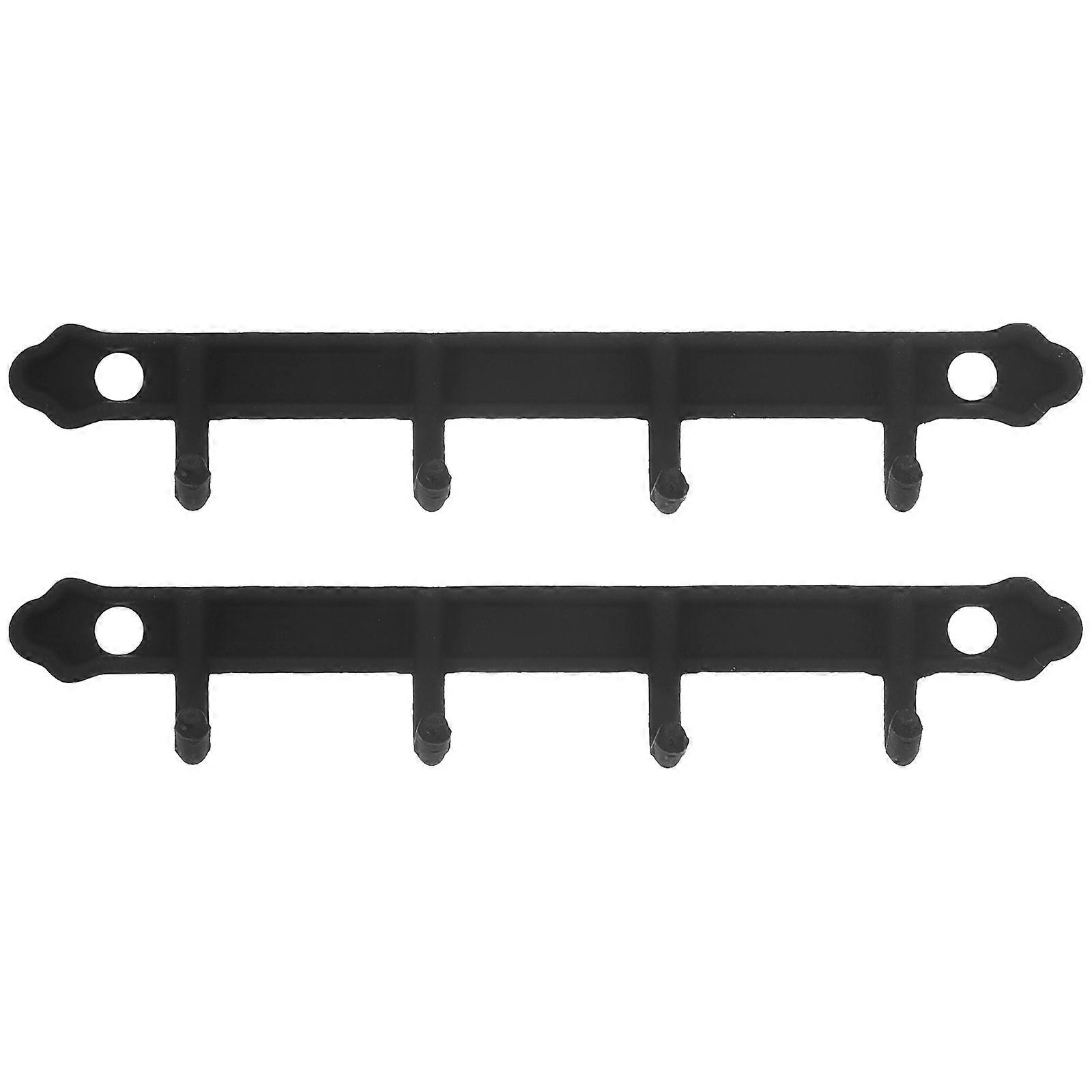 2pcs Dollhouse Wall Coat Rack with Hooks Miniature Wall Hooks Rack Model Vintage Decor