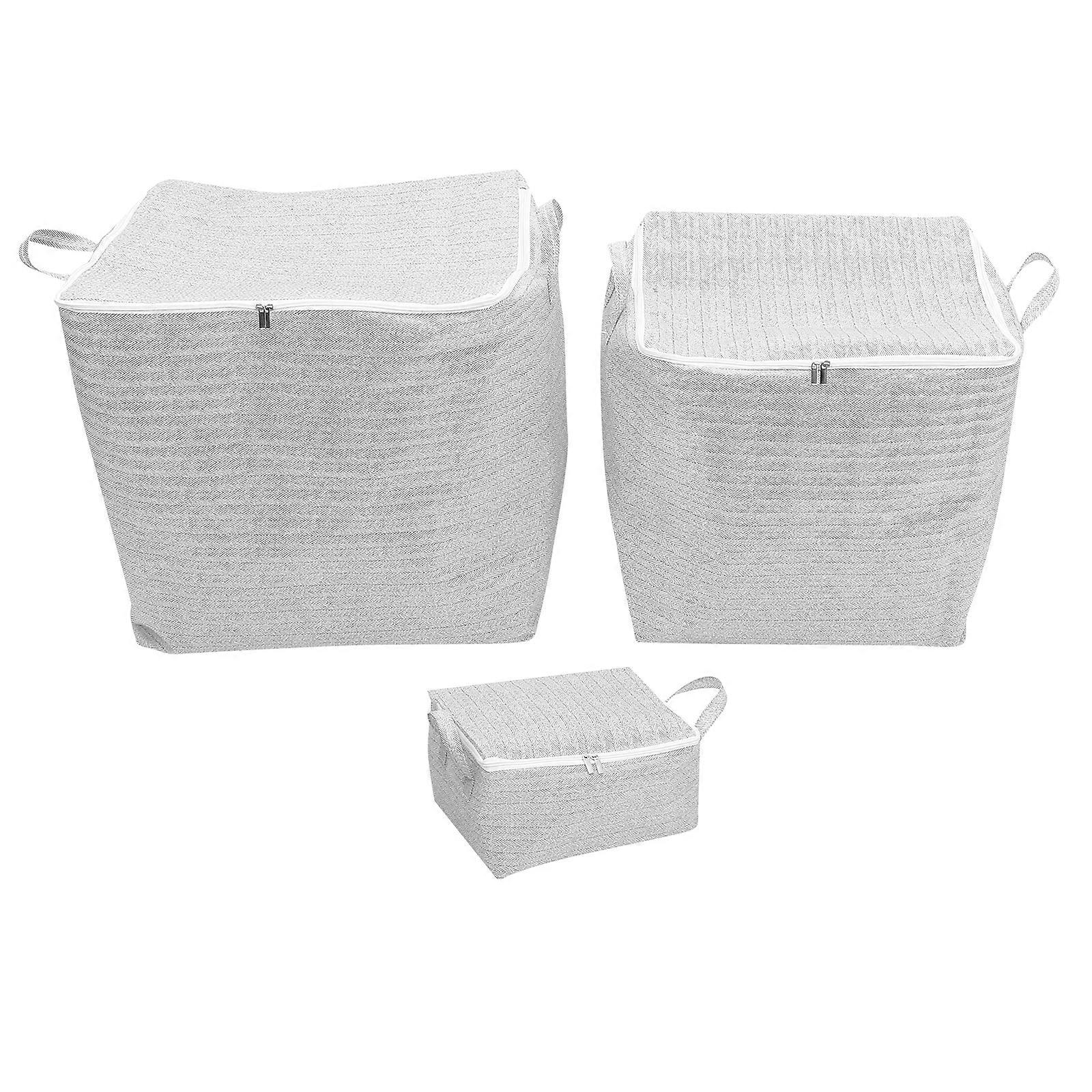 3pcs Foldable Clothing Storage Boxes Clothes Storage Box Bins Folding Organizer