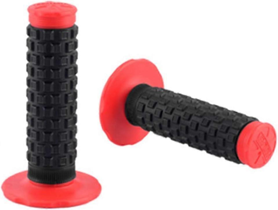 1 Pair Universal Motorcycle Rubber Non-Slip Grips for Scooter, Pit Bike,21 mm Left, 24 mm Rightblue