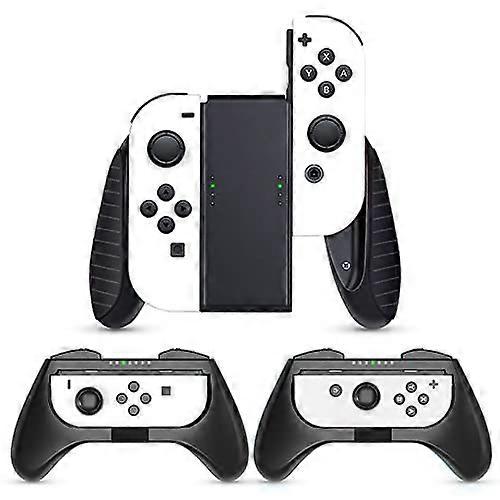 Mooroer Grip Compatible with Nintendo Switch/Switch OLED Joy-Con 3Pc Game Switch Controller Handle Case Kit for Nintendo Joy Con