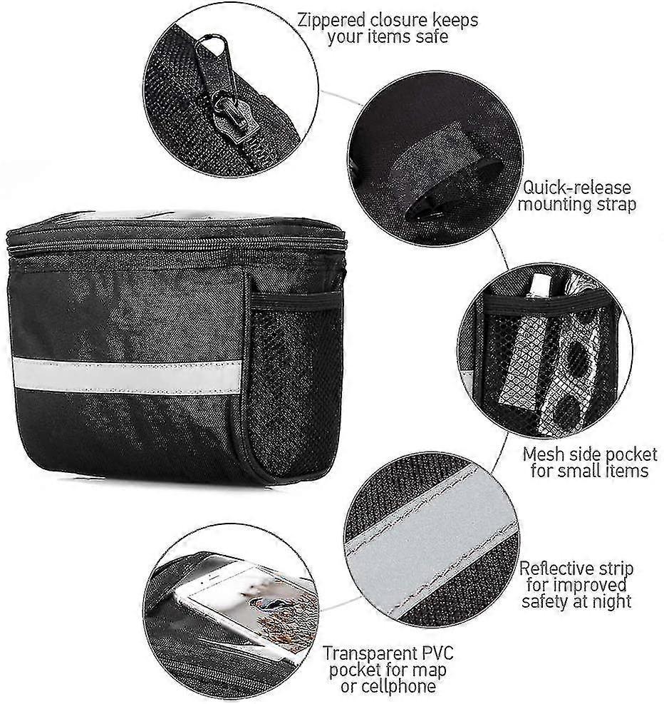 Bicycle Handlebar Bag Isolated Front Pocket Mtb Handlebar Bag