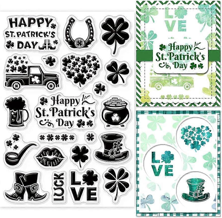 1Sheet St. Patrick's Day Silicone Clear Stamp Seals